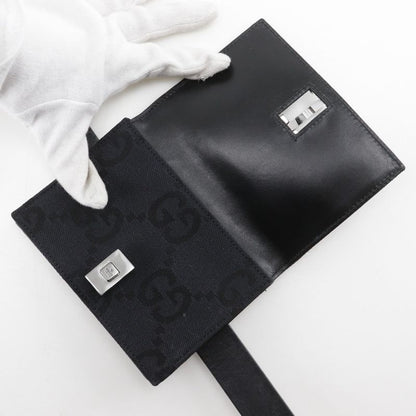 Gucci Jackie Line Belt Bag GG Canvas Black Women's Waist Bag