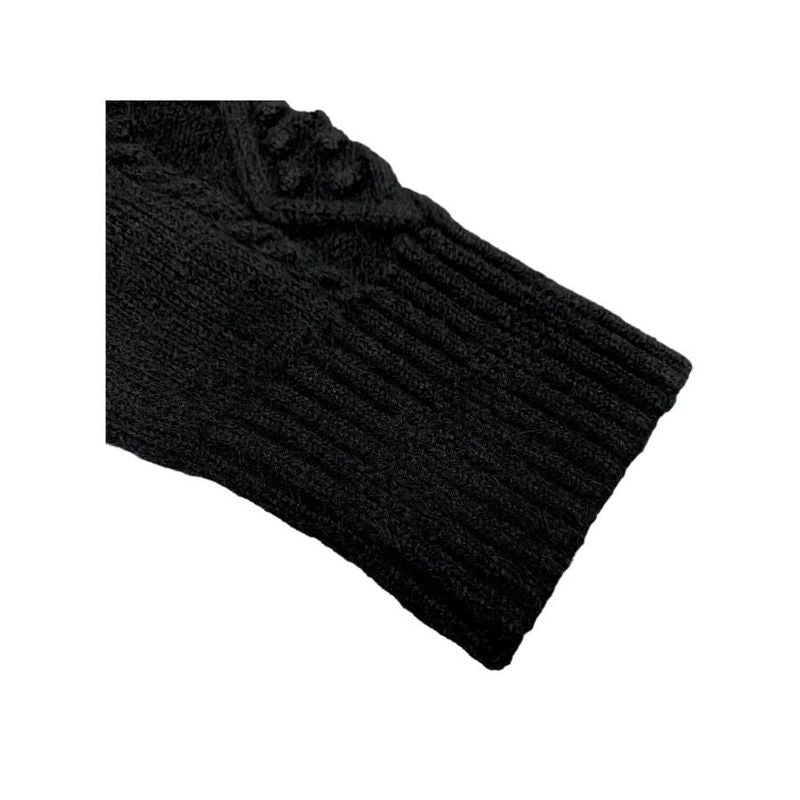 E-md516 Chanel Knitwear Coconage Collection Knit Top High Neck Black White 34