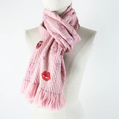 Louis Vuitton M76178 Echarpe Logomania Arafolie Wool Silk Rose