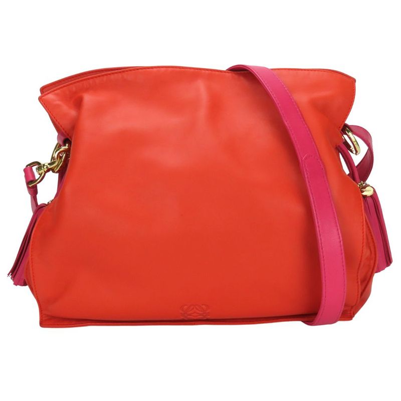 Loewe Shoulder Bag Flamenco Nappaleather Orange Pink Shoulder Crossbody 2WAY