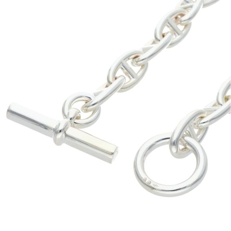 Hermes Chaine D'ancre Chaine D'ancre Silver Choker Necklace Men's GM