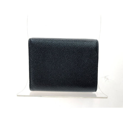 Bvlgari Women's Trifold Wallet Compact Wallet Leather Black