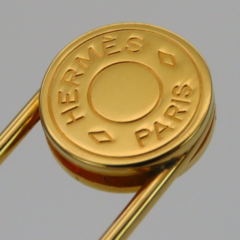 Hermes Brooch Serie Metal Gold Plated Small Accessories Ladies Women Hermes