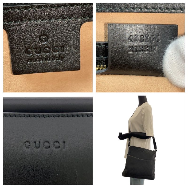 Gucci Bamboo Nim Fair Black Gold Hardware Leather 453764 Handbag Shoulder Bag