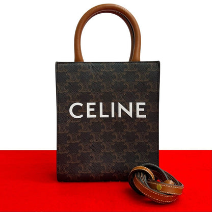 Celine Vertical Hippo Mini Leather 2-Way Tote Shoulder Bag