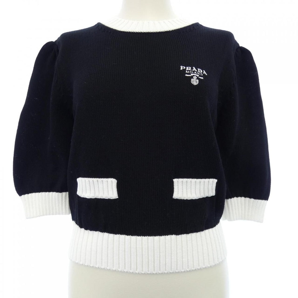 Prada Cotton Crew Neck Sweater Knit