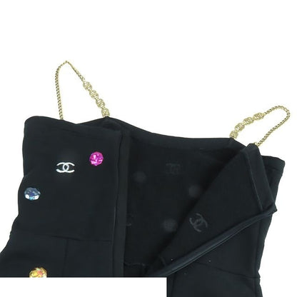 Chanel Jumpsuit Black Multicolor Gold Cotton CC Logo 38 — view 4