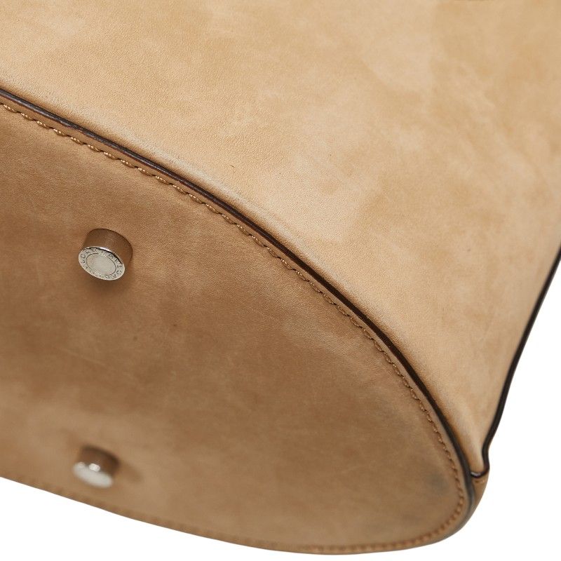 Bulgari Handbag Shoulder Bag 2WAY Beige Nubuck Women Bvlgari