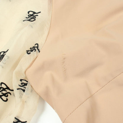 Fendi Blouse FF Letter Ring Logo Embroidery Organza Sleeve Shirt — view 6