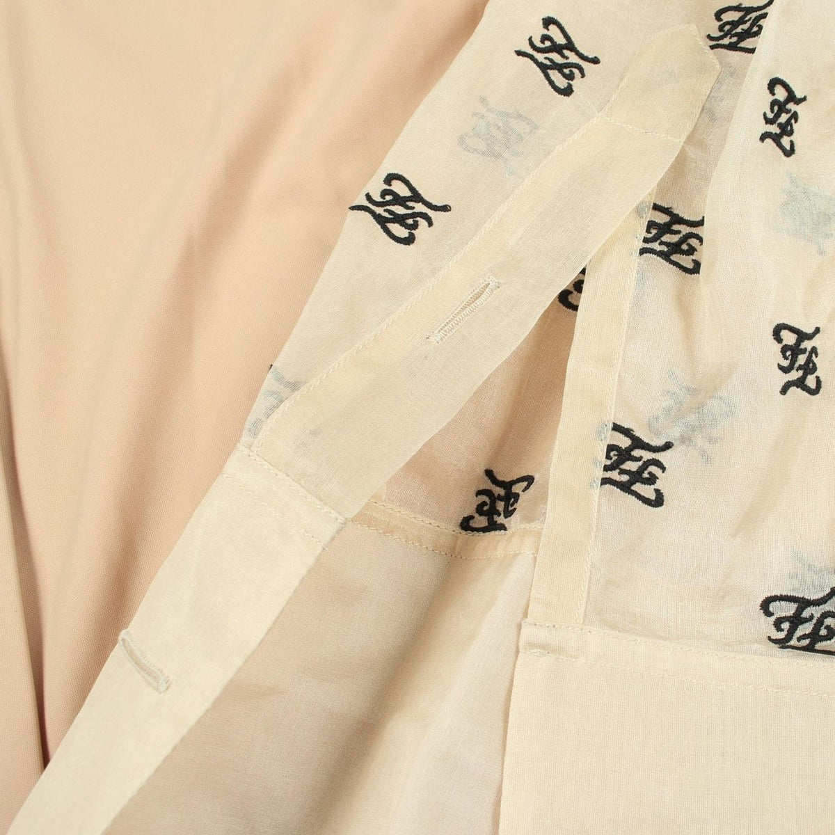 Fendi Blouse FF Letter Ring Logo Embroidery Organza Sleeve Shirt — view 8