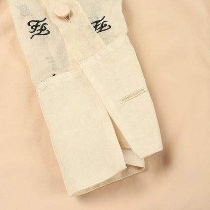Fendi Blouse FF Letter Ring Logo Embroidery Organza Sleeve Shirt — view 9