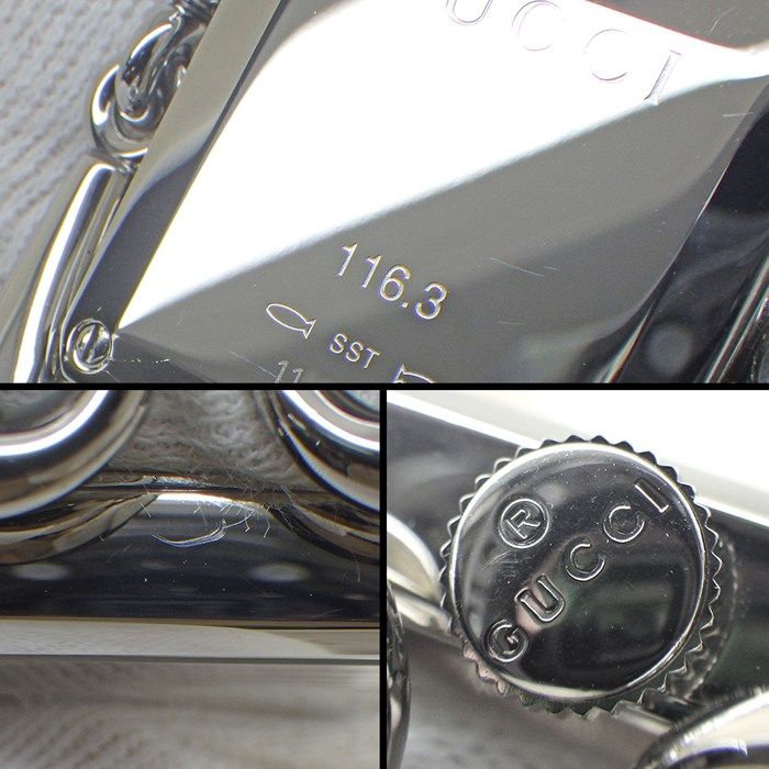 Gucci Watch Signoria 1163/ya116307 Horsebit Motif Diamond Bezel Square White