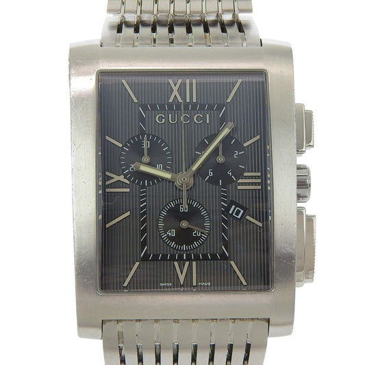Gucci Metro Stainless Steel Quartz Chronograph Black Dial Watch