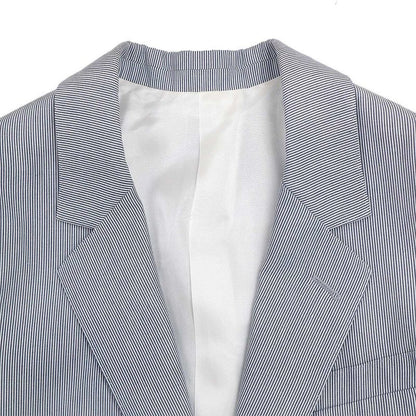 Celine Jude Striped Tailored Jacket 2v06j869w.01xb Blue 34