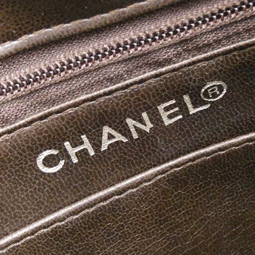 Chanel Double Chain V-stitch Lambskin Brown Shoulder Bag Gold