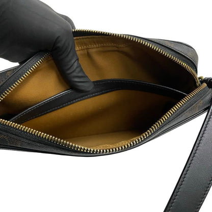 Celine Triomphe Messenger Medium Leather Mini Shoulder Bag Pochette Black 33540