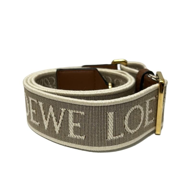 Loewe Shoulder Strap Anagram Strap C073t87x01 Natural And Tan Anagram Pattern
