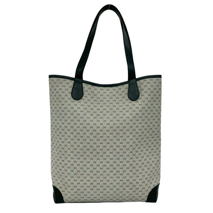 Gucci Vintage Sherry Line Micro GG Logo Leather Tote Navy — view 3