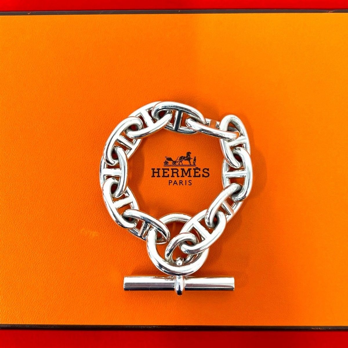 Hermes Chaine D'ancre TGM 11 Links Chain Bracelet Silver
