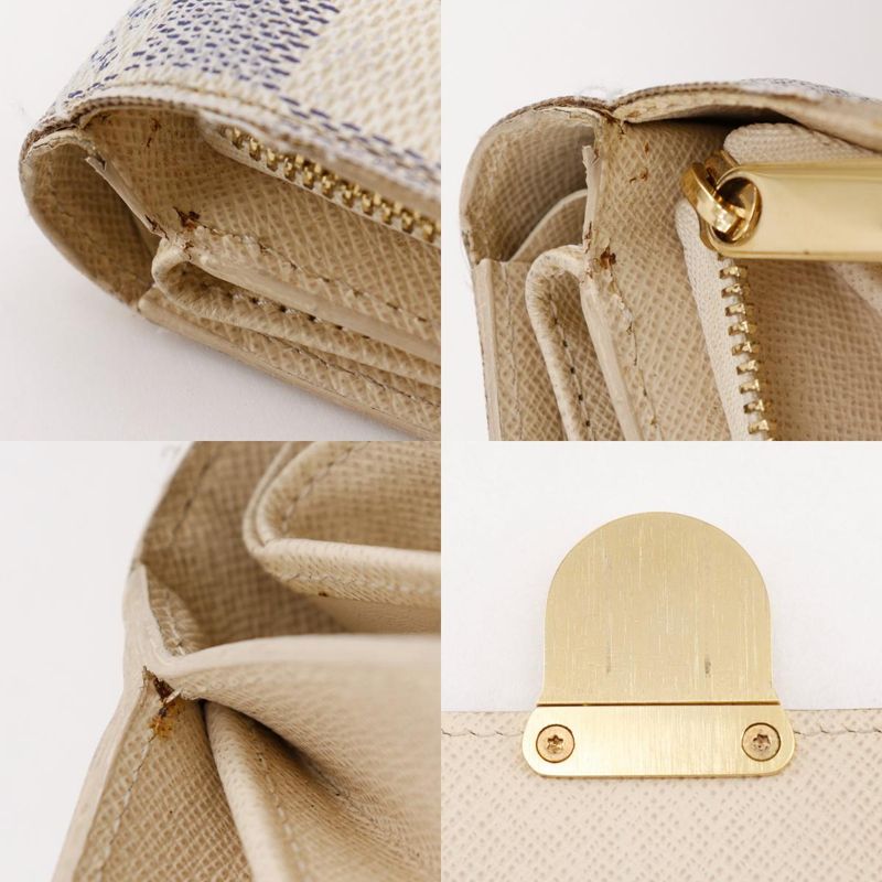 Louis Vuitton Portefeuille Joy N60030 Damier Azure Canvas Ladies Fold Wallet