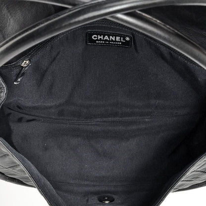 Chanel Hula Hoops Handbag Lamb Skin Black Silver Hardware Coco Mark Matelasse