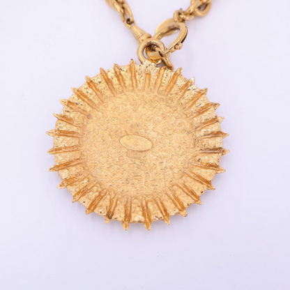 Chanel Coco Mark Round Necklace Chain Long Necklace GP Gold Ladies