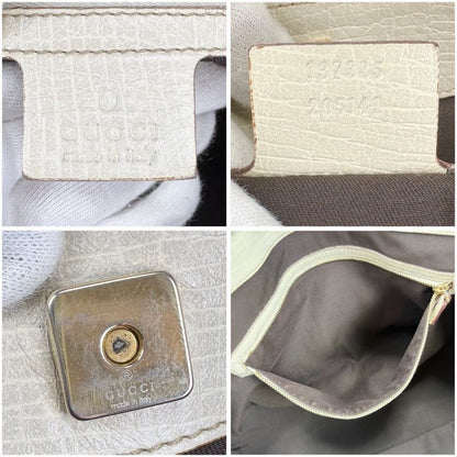 Gucci Hustler Bit Tote Bag GG Canvas Leather Brown White Horsebit Hardware