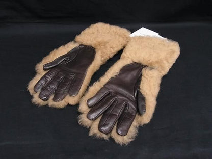 Bottega Veneta 649949 Teddy Lambskin And Cashmere Gloves Size S Brown Fr1670