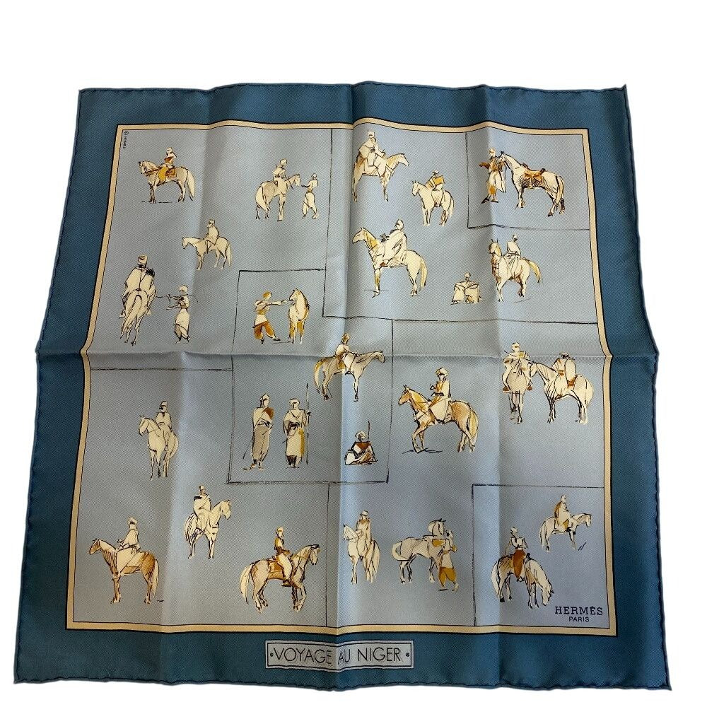 Hermes Carre 45 Scarf Blue