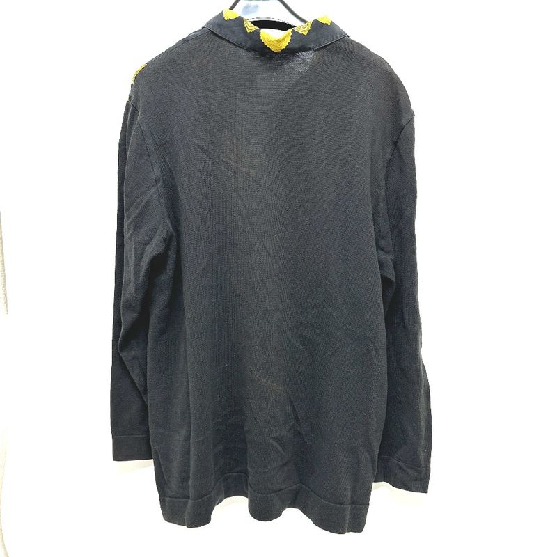 Hermes Long-sleeved Shirt Vintage Twillraine Silk Black And Gold