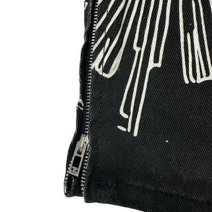 Chanel Pants Denim CC Logo Coco Button Chain Black White — view 5