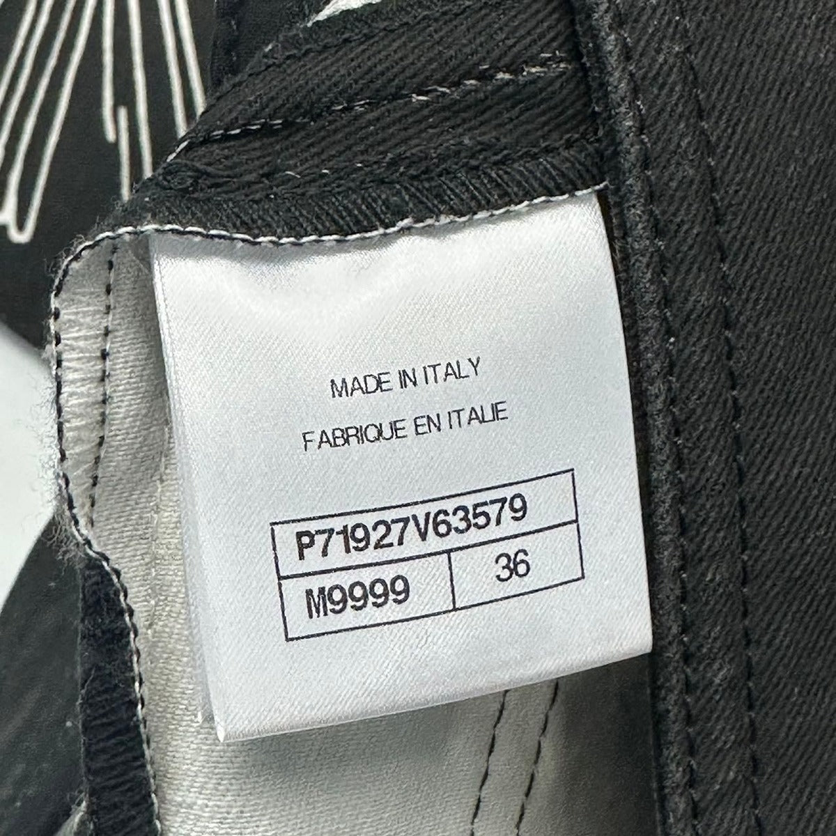 Chanel Pants Denim CC Logo Coco Button Chain Black White — view 9