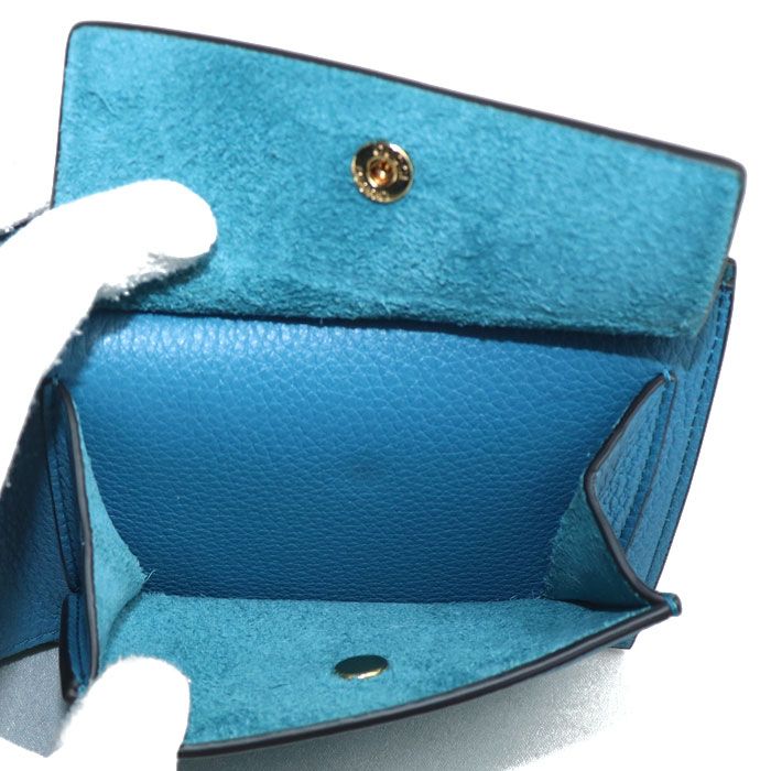 Gucci Logo Coin Wallet Bifold Wallet Blue 658681 Men's Preowned