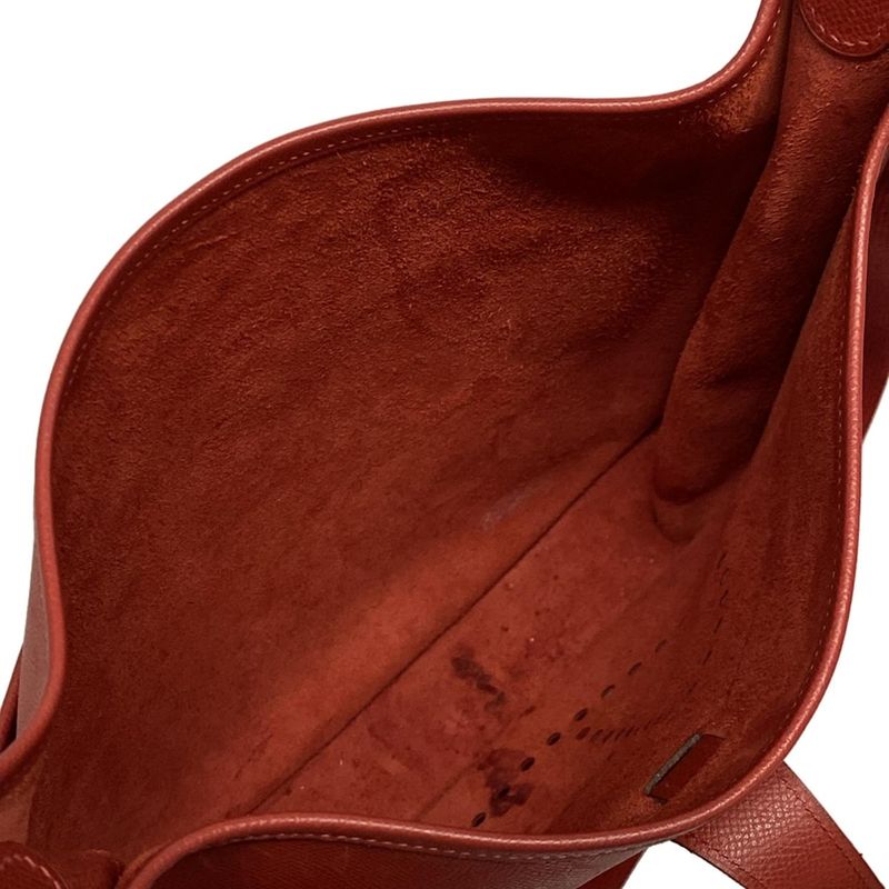 Hermes Shoulder Bag Evelyn Doe GM Rouge Vif Silver Hardware