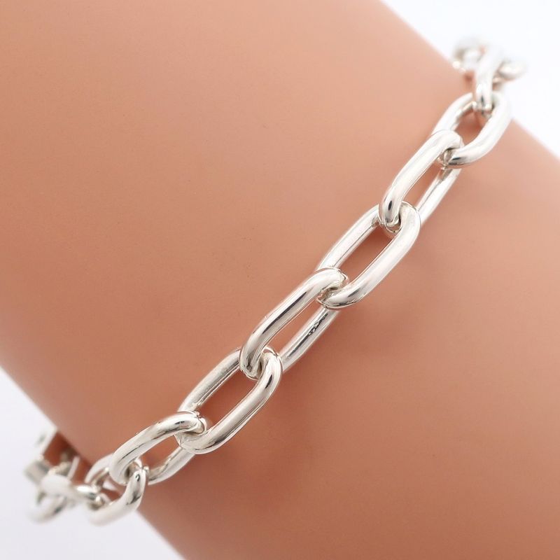 Gucci Logo Plated Silver 925 Unisex 19.8g Bracelet