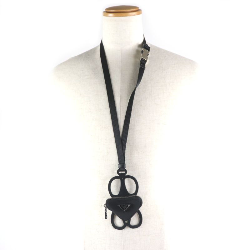 Prada 1zt054 Nylon Re-nylon Triangle Logo Neck Strap Phone Holder Cell Phone