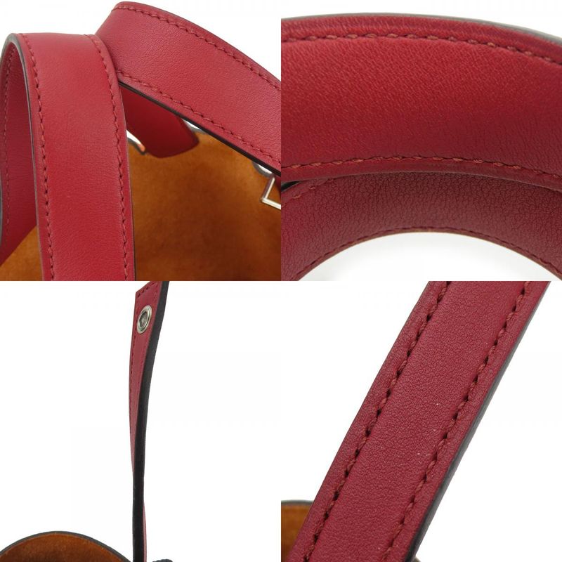 Hermes Handbag Picotin Lock 18 PM Taurillon Clemence Orange Rouge Grenat Silver