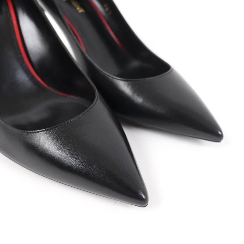 Saint Laurent Paris 489751 Aniya Pointed Toe Leather Pumps Black 36.5 With Box