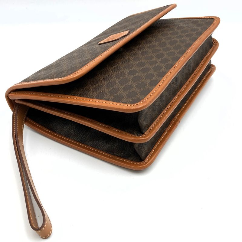 Celine DM96 Second Bag Clutch Bag Pouch Macadam PVC Leather Brown Ladies Men