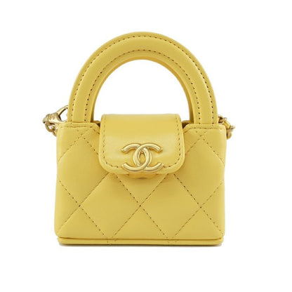 Chanel Bag Charm Yellow Gold Hardware Lambskin Leather