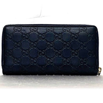 Gucci Round Zipper Long Wallet Navy Striped Line 307980 Wallet