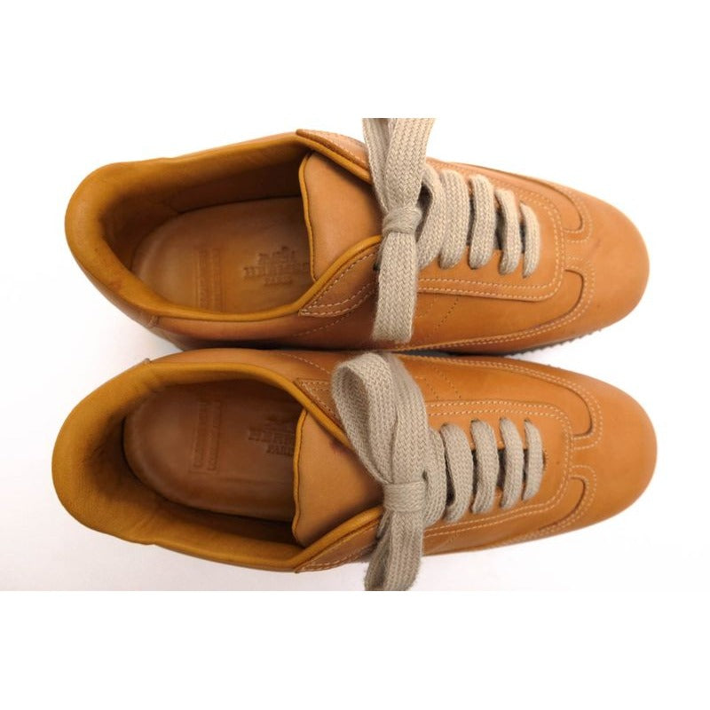 Hermes Shoes Sneakers Low Cut Women Leather Brown Quick — view 5