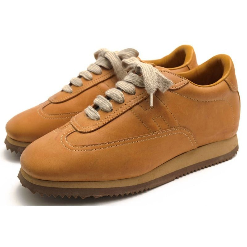 Hermes Shoes Sneakers Low Cut Women Leather Brown Quick