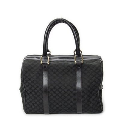 Celine Vintage Boston Black Macadam Canvas Shoulder Bag — view 5