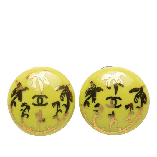 Chanel Coco Mark Light Green Gold Plated