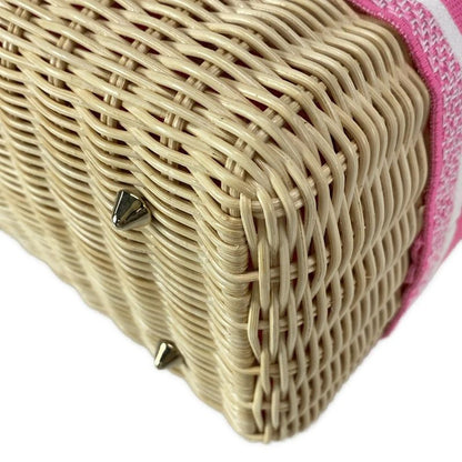 Dior/christian Dior Handbag Lady Dior Medium Bag Beige And Pink And White