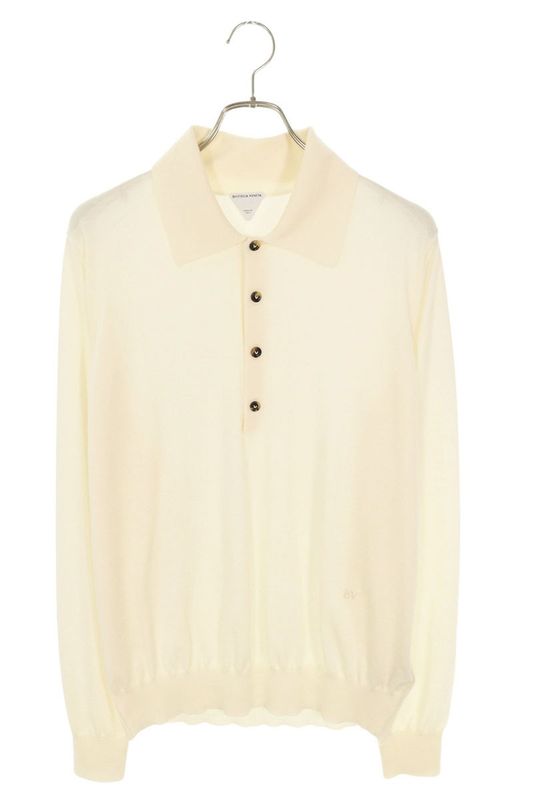 Bottega Veneta 25SS 812707 V4b70 Polo Knit Long Sleeve Cut And Sewn Men's S