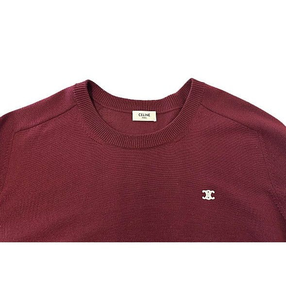 Celine Logo Embroidery Wool Triomphe Crew Neck Sweater XXL — view 3