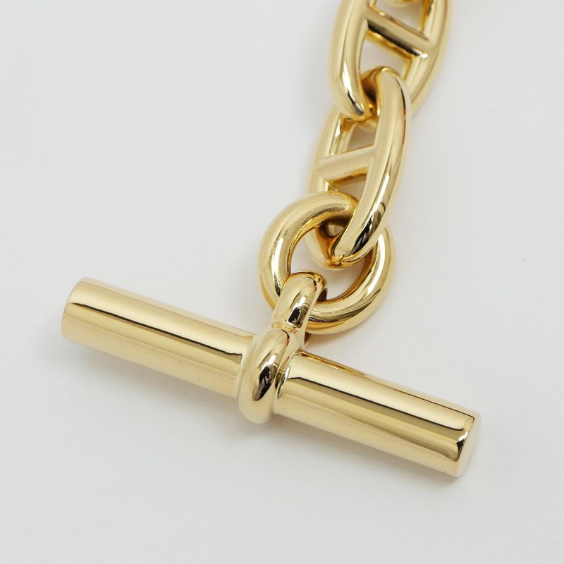 Hermes Chaine D'ancre GM Bracelet 750 YG Yellow Gold 12 Pieces Approx