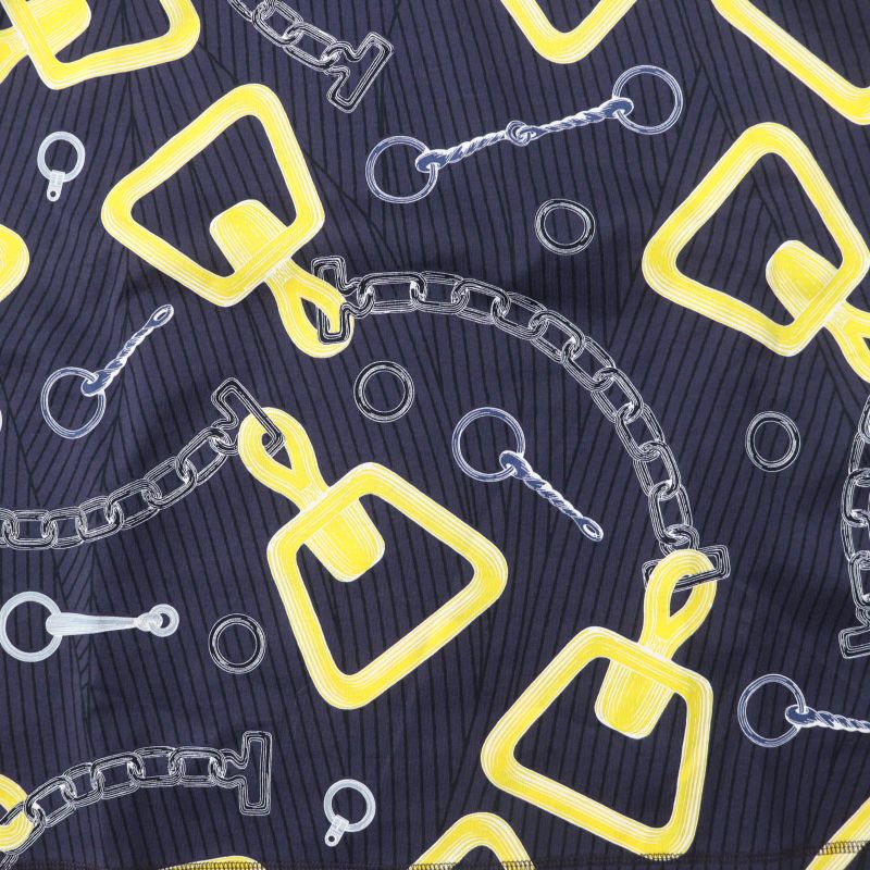 Hermes 2024 4h4641dh Kaleidoscope Effect Short Sleeve T-shirt Navy Yellow 40